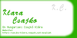 klara csajko business card