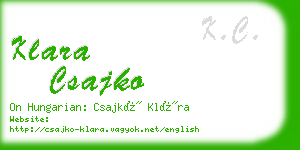 klara csajko business card